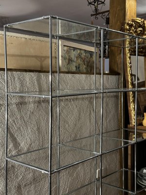 Mid-Century Space Age Display Shelving in Chrome-Plated Metal and