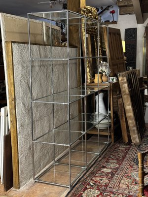 Mid-Century Space Age Display Shelving in Chrome-Plated Metal and