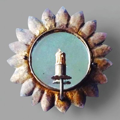 Kerzenhalter mit Spiegel aus Schmiedeeisen