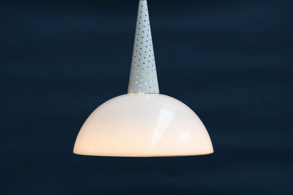 Lampe à Suspension en Verre par Mathieu Matégot pour Holophane, 1960s en  vente sur Pamono
