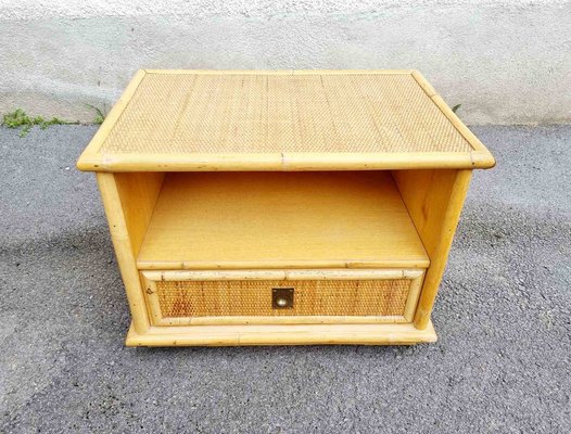 Moderner italienischer Nachttisch aus Bambus & Rattan von Dal Vera, 1960er  bei Pamono kaufen