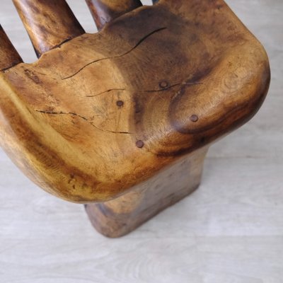 Carved Wooden Sculpture Chair in the Shape of a Hand, 1980s for