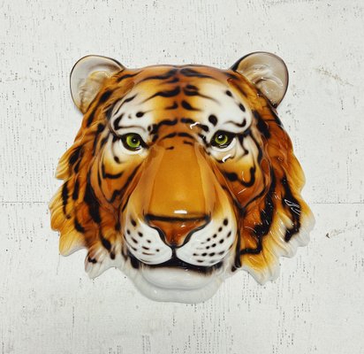 Wall Mask Tiger in Ceramic from Ceramiche Boxer for sale at Pamono