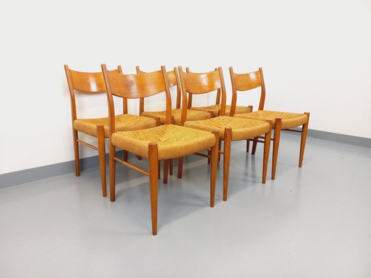 Sedie vintage in teak e corda di Piero Palange e Werther Toffoloni