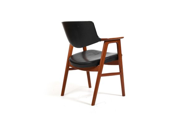 Model 43 Armchair in Teak and Leather by Erik Kirkegaard for Høng