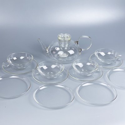 Hand-Made Glass Set by Wilhelm Wagenfeld, 1950s, Set of 13 for
