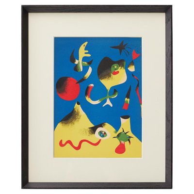 Joan Miró 無題 リトグラフ 黒フレーム