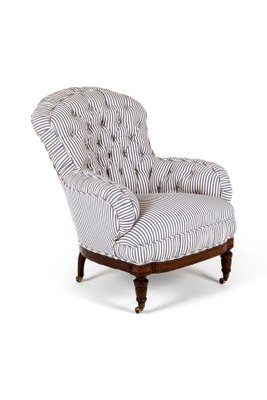 Overstuffed Victorian Button Back Chair for sale at Pamono