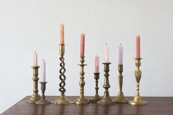 Vintage Kerzenständer aus Messing, 1960er, 8 Set