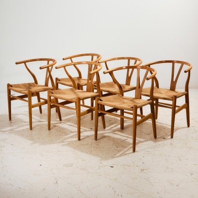 Wishbone Chair by Hans J. Wegner for Carl Hansen & Søn, 1960s, Set
