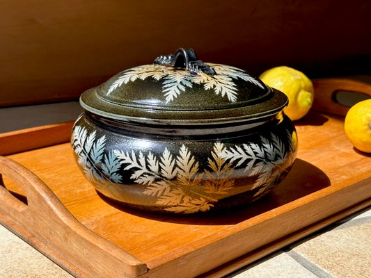 Art Nouveau Studio Keramik Schale mit Deckel, 1980er bei Pamono kaufen