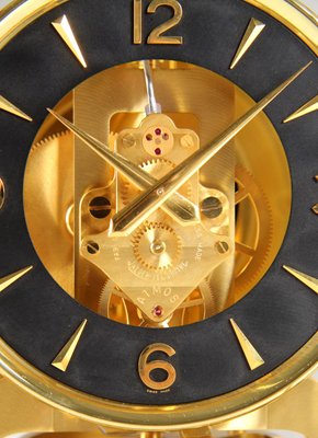 Atmos Clock with Black Dial by Jaeger LeCoultre, 1965 for
