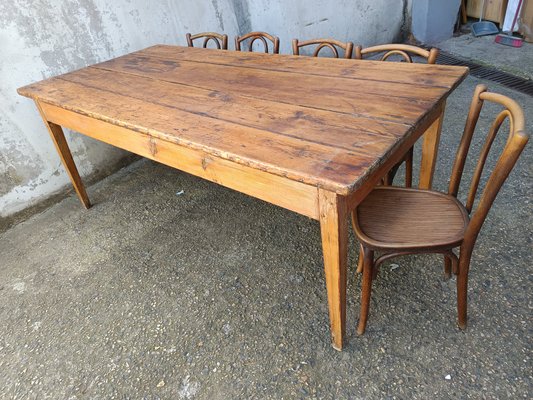 Antique Farmhouse Table in Pine, 1890s for sale at Pamono