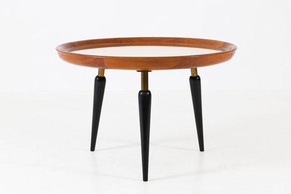 Italian Mid Century Modern Fruitwood Coffee Table With Inlay Italian Mid Century Modern Fruitwood