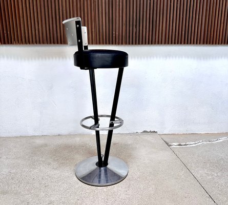 Sculptural Model Dry Martini Bar Stool in Steel with Metal Sheet