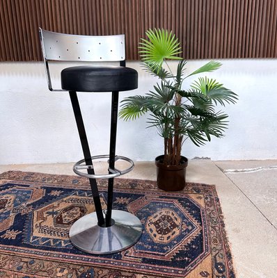 Sculptural Model Dry Martini Bar Stool in Steel with Metal Sheet