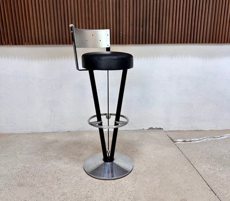 Sculptural Model Dry Martini Bar Stool in Steel with Metal Sheet