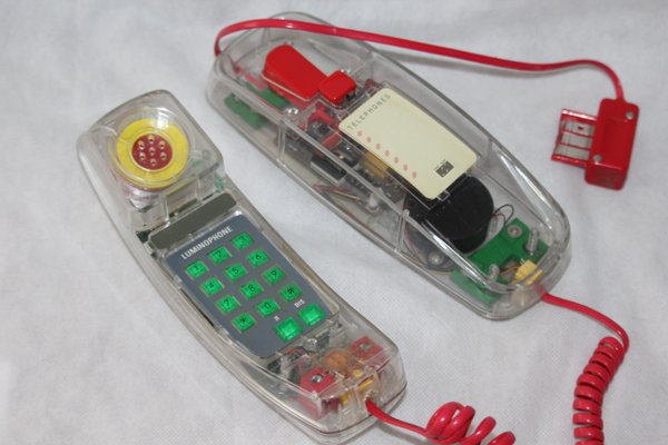rare téléphone transparent de lumière néon vintage - Catawiki