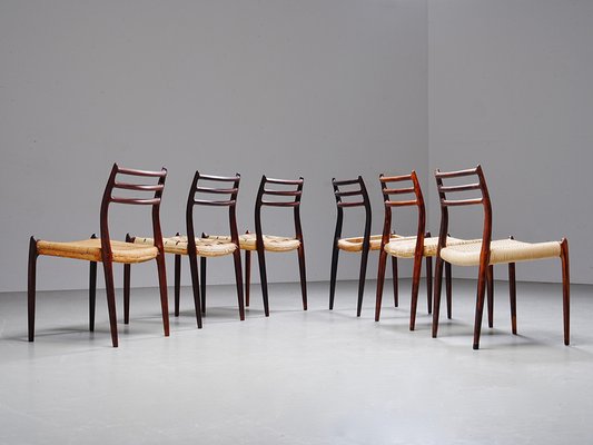 Sedie vintage in legno di Niels Otto Møller, Danimarca, anni '60