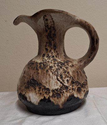 Vintage Fat Lava German Ceramic Vase in the shape of a Jug