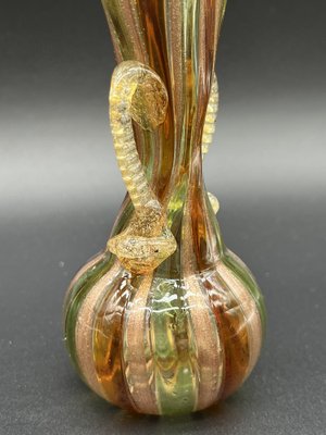 置物 Murano, antique Antique Salviati Filigree Murano Glass Miniature Vases, 1900s, Set