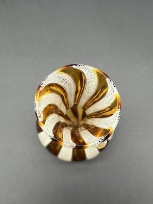 Antique Salviati Filigree Murano Glass Vases, Set of 2 for sale at