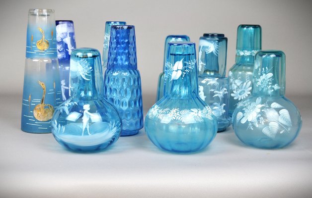 Antike Wasserkaraffe mit Glas, 2 . Set bei Pamono kaufen