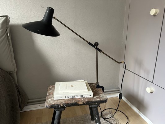 Mid-Century Italian Brass Clamp Desk Lamp attributed to Vittoriano