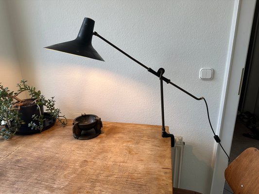 Mid-Century Italian Brass Clamp Desk Lamp attributed to Vittoriano