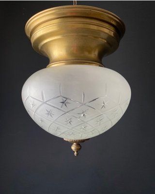 Vintage Deckenlampe aus Glas, 1960er