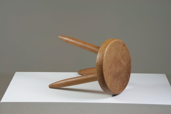 High Ash Stool Berger Model attributed to Charlotte Perriand