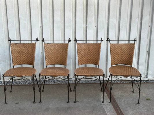vintage wrought iron dining chairs