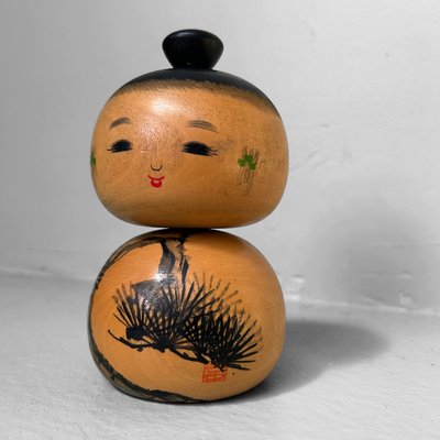 Sho Chiku Bai Kokeshi Dolls by Sato Kouson, 1960s, Set of 2