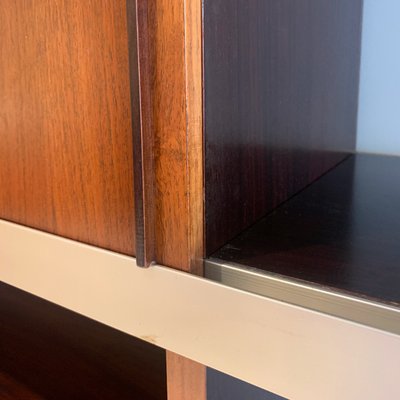 Angelo Mangiarotti 初版作品集1965 Multiuso Bookcase in Wood and Aluminum attributed to Angelo