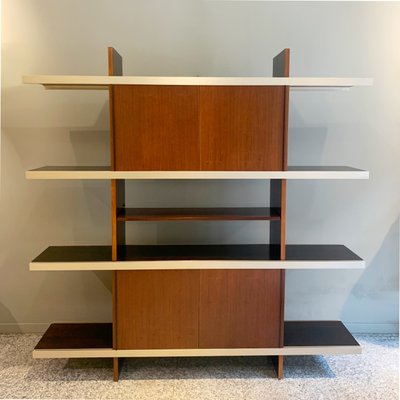 Multiuso Bookcase in Wood and Aluminum attributed to Angelo