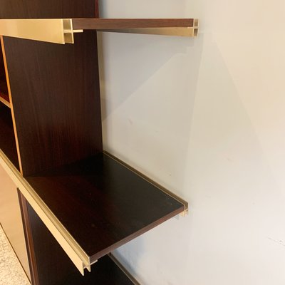 Multiuso Bookcase in Wood and Aluminum attributed to Angelo