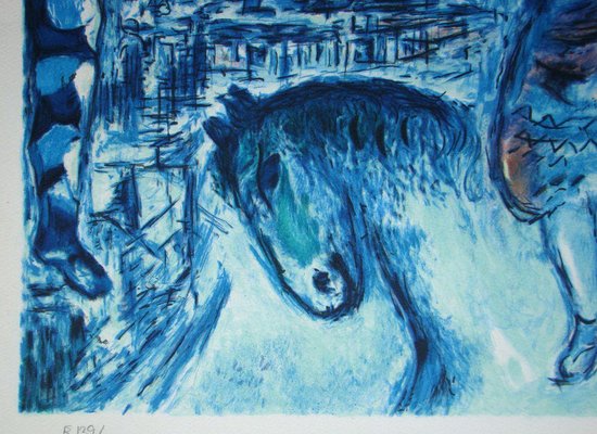 Marc Chagall LOVERS OVER CITY Limited Edition Facsimile