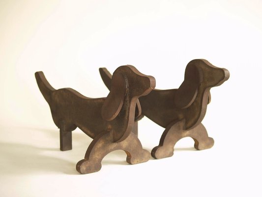 Art Deco Fire Dog Andirons 1930s Set Of 2