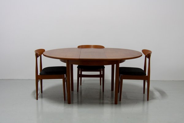 Ausziehbarer Mid Century Teak Esstisch von Vanson, 1960er Ausziehbarer Mid Century Teak Esstisch von Vanson, 1960er