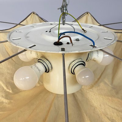 Italian Modern Linen and Metal Celestia Lamp by Tobia Scarpa for