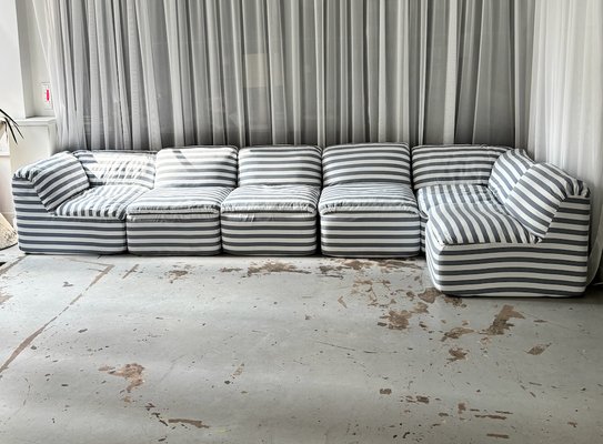 Striped Modular Sofa, 1980s, Set of 6 for sale at Pamono
