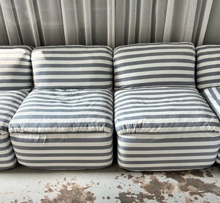 Striped Modular Sofa, 1980s, Set of 6 for sale at Pamono
