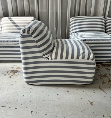 Striped Modular Sofa, 1980s, Set of 6 for sale at Pamono