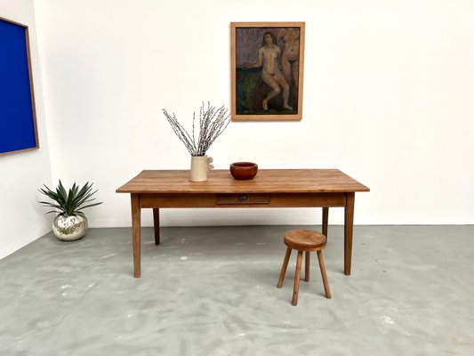 Vintage Farmhouse Table in Oak and Pine, 1950s for sale at Pamono