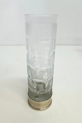 Bohemian Ground Crystal and Silver Drinking Glasses, 1970s, Set of 6