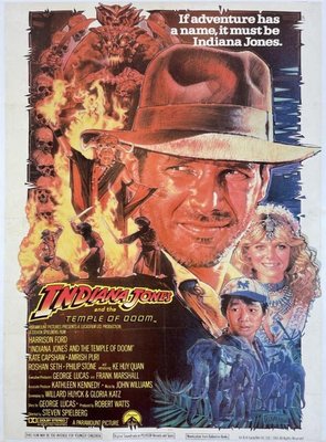 Indiana Jones and the Temple of Doom Poster, 1984 for sale