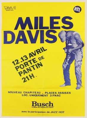 Miles Davis Live in Paris Poster, 1983 for sale at Pamono