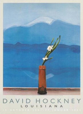 Mount Fuji and Flowers von David Hockney Poster von Louisiana