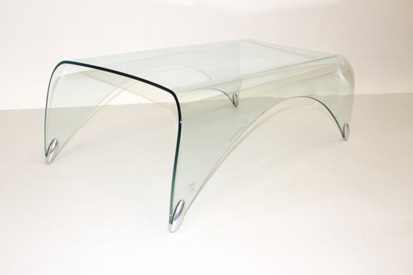 Vintage Glass Coffee Table By Massimo Iosa Ghini For Fiamm For Sale At Pamono