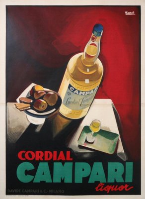 Campari Cordial Liquor, 1925, Poster for sale at Pamono